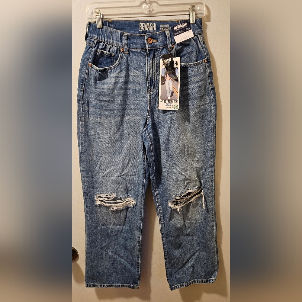 Rewash 90's Retro High Rise Distressed Jeans Blue Women's Size 7/28